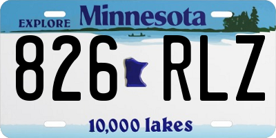 MN license plate 826RLZ