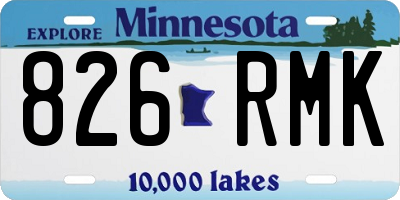 MN license plate 826RMK