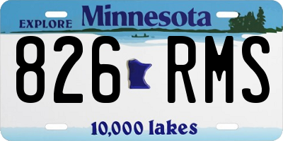 MN license plate 826RMS