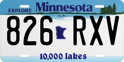 MN license plate 826RXV