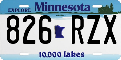 MN license plate 826RZX