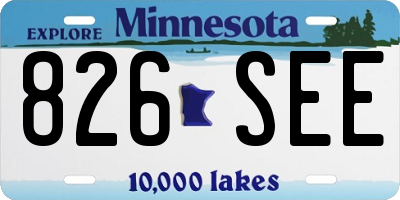 MN license plate 826SEE