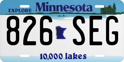 MN license plate 826SEG