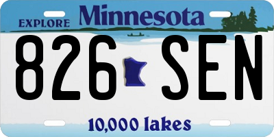 MN license plate 826SEN
