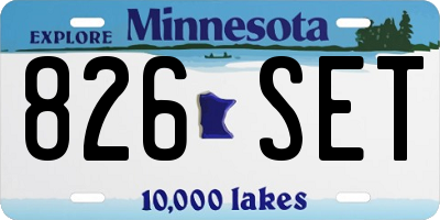MN license plate 826SET