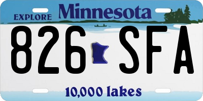 MN license plate 826SFA