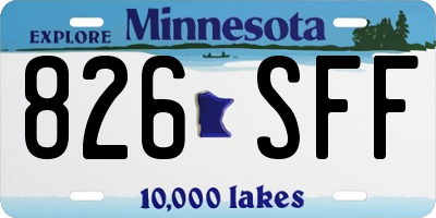 MN license plate 826SFF