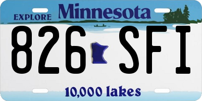 MN license plate 826SFI