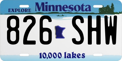 MN license plate 826SHW
