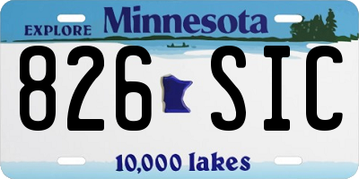 MN license plate 826SIC