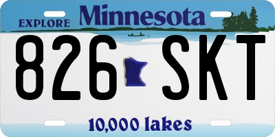 MN license plate 826SKT