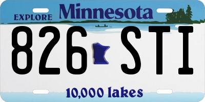 MN license plate 826STI