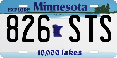 MN license plate 826STS