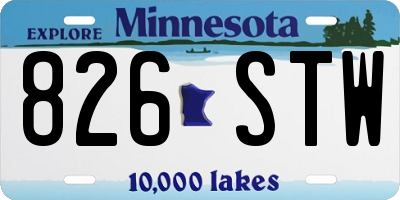 MN license plate 826STW