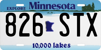 MN license plate 826STX
