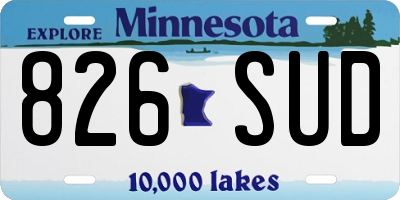 MN license plate 826SUD