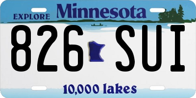 MN license plate 826SUI