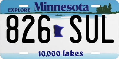 MN license plate 826SUL