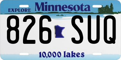 MN license plate 826SUQ