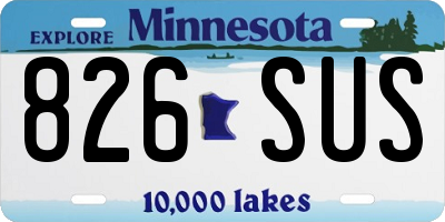 MN license plate 826SUS