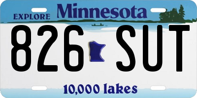 MN license plate 826SUT