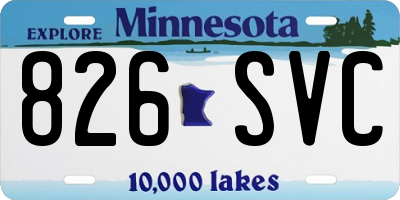 MN license plate 826SVC