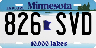 MN license plate 826SVD