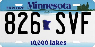 MN license plate 826SVF