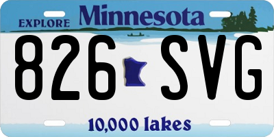 MN license plate 826SVG