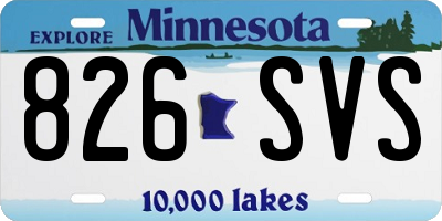 MN license plate 826SVS