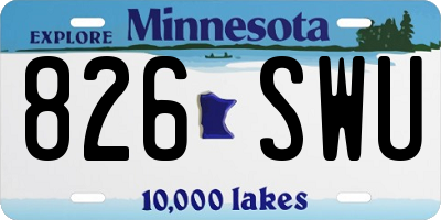 MN license plate 826SWU