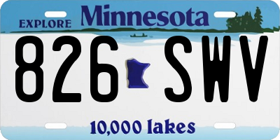 MN license plate 826SWV