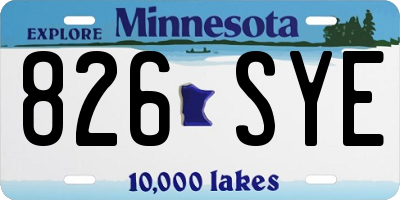 MN license plate 826SYE