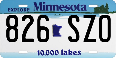 MN license plate 826SZO