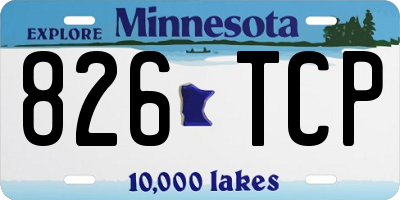 MN license plate 826TCP