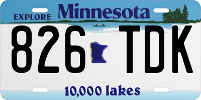 MN license plate 826TDK