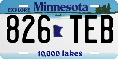 MN license plate 826TEB