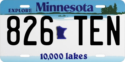 MN license plate 826TEN