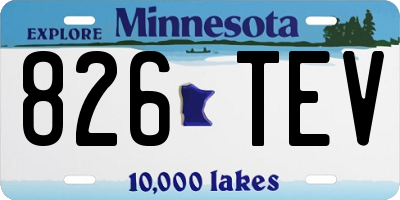 MN license plate 826TEV