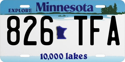 MN license plate 826TFA