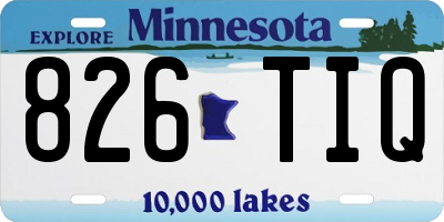 MN license plate 826TIQ