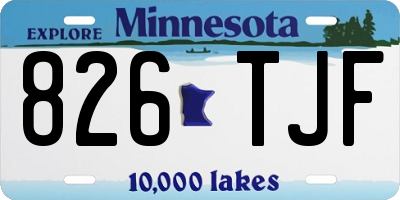 MN license plate 826TJF