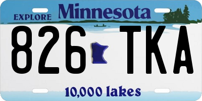 MN license plate 826TKA