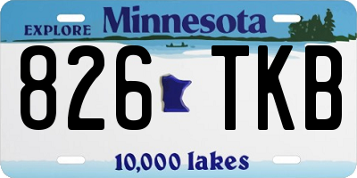 MN license plate 826TKB