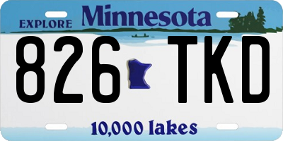 MN license plate 826TKD