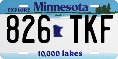MN license plate 826TKF