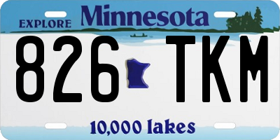 MN license plate 826TKM