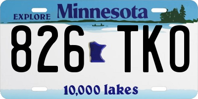 MN license plate 826TKO