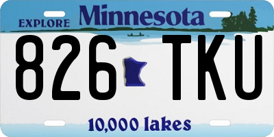 MN license plate 826TKU