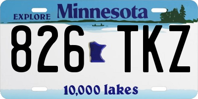 MN license plate 826TKZ